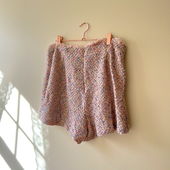 AQUA Soft Multicolored Tweed Fringe Skort NWT Size Large - Picture 10 of 10